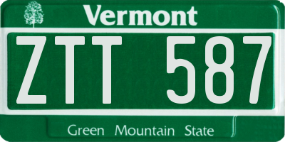 VT license plate ZTT587