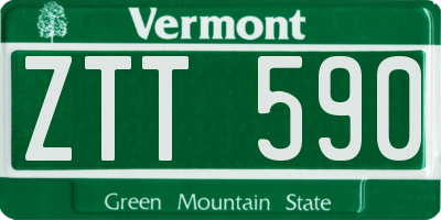 VT license plate ZTT590