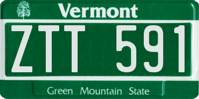 VT license plate ZTT591