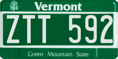 VT license plate ZTT592