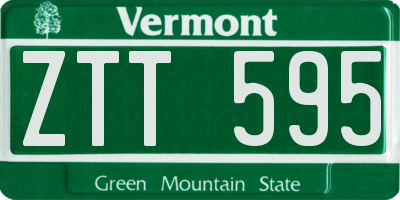 VT license plate ZTT595