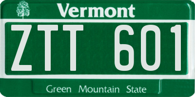 VT license plate ZTT601