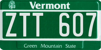 VT license plate ZTT607