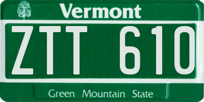 VT license plate ZTT610