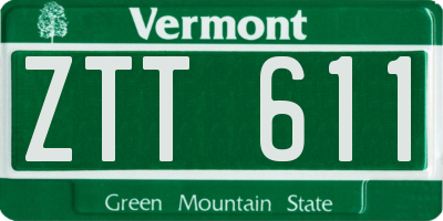 VT license plate ZTT611