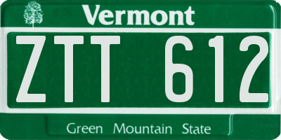 VT license plate ZTT612