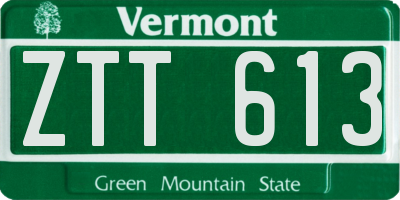 VT license plate ZTT613