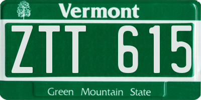 VT license plate ZTT615
