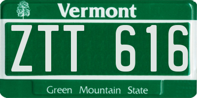 VT license plate ZTT616