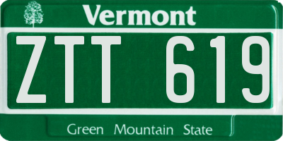 VT license plate ZTT619