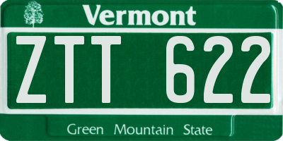 VT license plate ZTT622