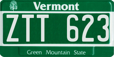 VT license plate ZTT623