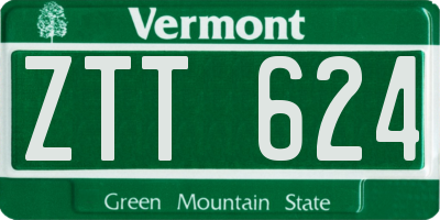 VT license plate ZTT624