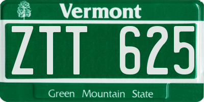 VT license plate ZTT625
