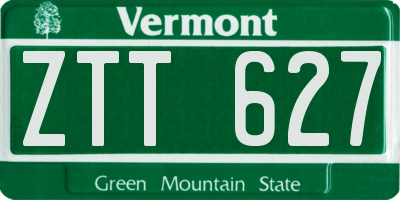 VT license plate ZTT627