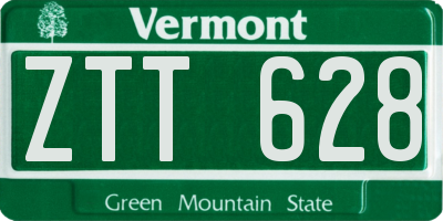 VT license plate ZTT628