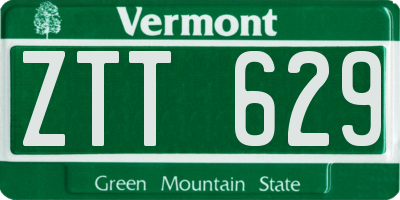 VT license plate ZTT629
