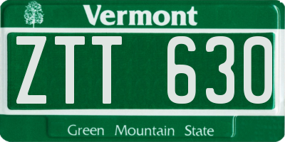 VT license plate ZTT630