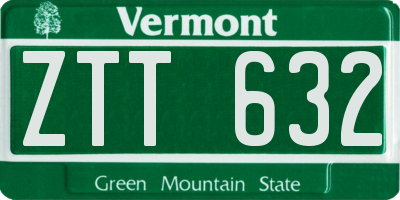 VT license plate ZTT632