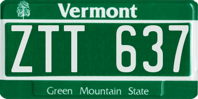 VT license plate ZTT637