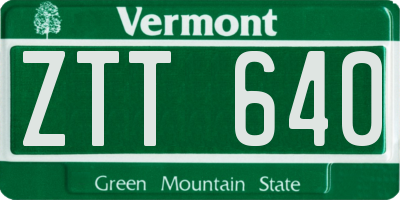 VT license plate ZTT640