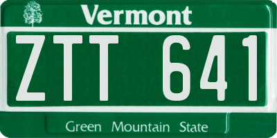 VT license plate ZTT641