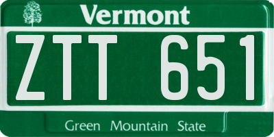 VT license plate ZTT651