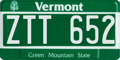 VT license plate ZTT652