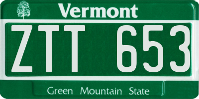 VT license plate ZTT653