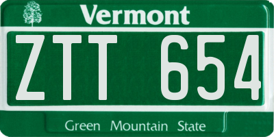 VT license plate ZTT654