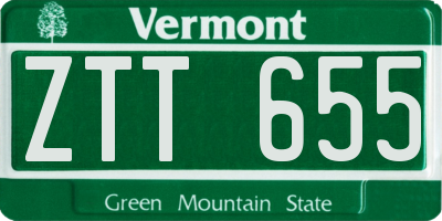 VT license plate ZTT655