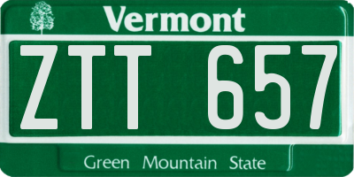 VT license plate ZTT657