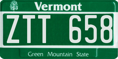 VT license plate ZTT658