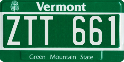 VT license plate ZTT661