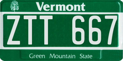 VT license plate ZTT667
