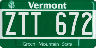 VT license plate ZTT672