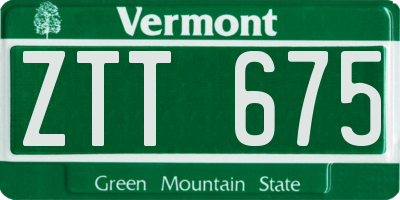 VT license plate ZTT675