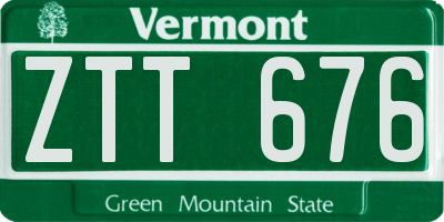 VT license plate ZTT676