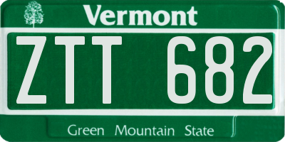 VT license plate ZTT682