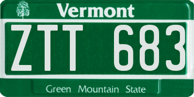 VT license plate ZTT683