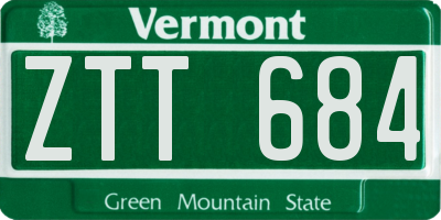 VT license plate ZTT684