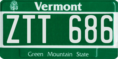 VT license plate ZTT686