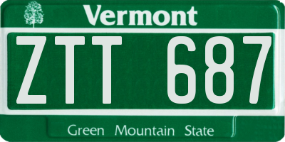 VT license plate ZTT687