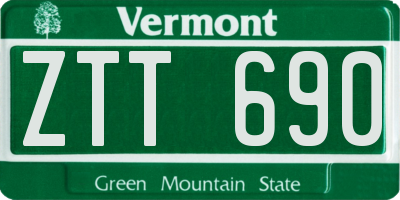 VT license plate ZTT690