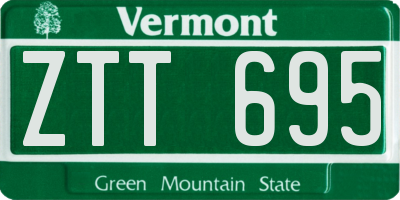 VT license plate ZTT695