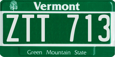 VT license plate ZTT713