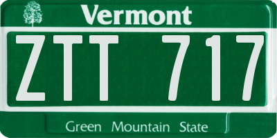 VT license plate ZTT717