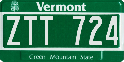 VT license plate ZTT724