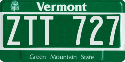 VT license plate ZTT727