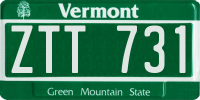 VT license plate ZTT731